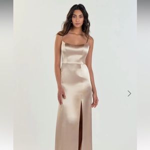 JENNY YOO PALE GOLD CHASE DRESS